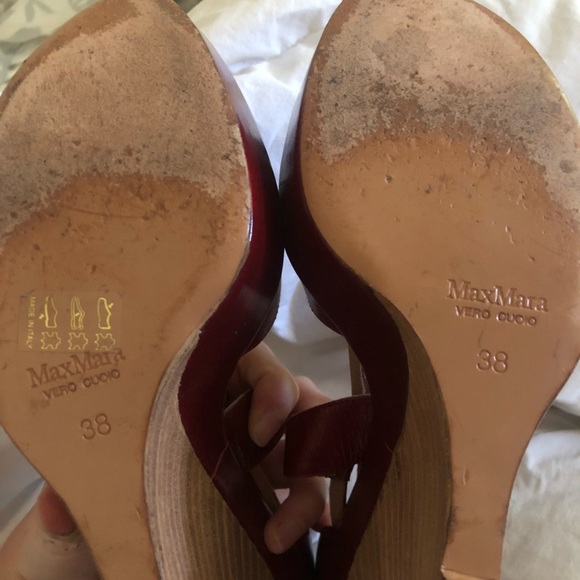 Deep red MaxMara wedges, size 8 - Picture 6 of 6